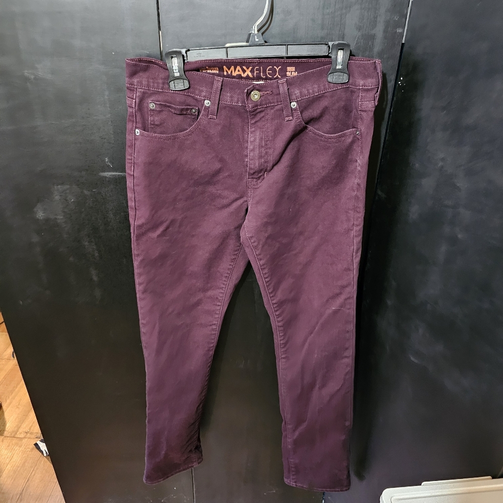 ❤️ EUC Mens Size 32x32 Max Flex Maroon Jeans